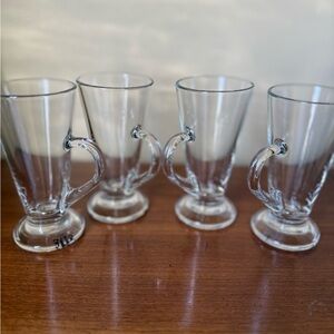 Elegant Clear Glass Irish Crème Mugs Set